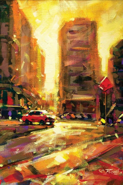 Downtown by Richell Castellón framed canvas print