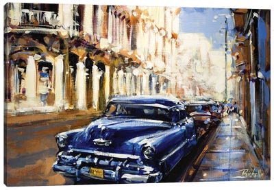 Blue Classic Canvas Art Print - Richell Castellón 