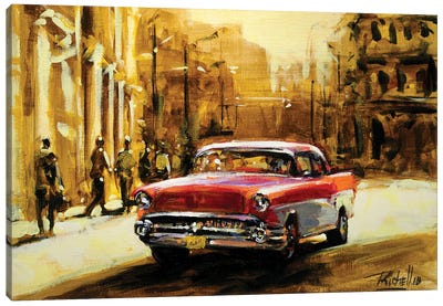 Red Classic Canvas Art Print - Richell Castellón 