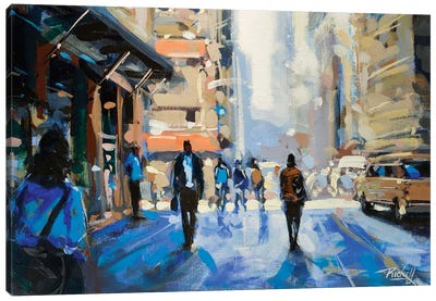 Blue Street Canvas Art Print - Richell Castellón 
