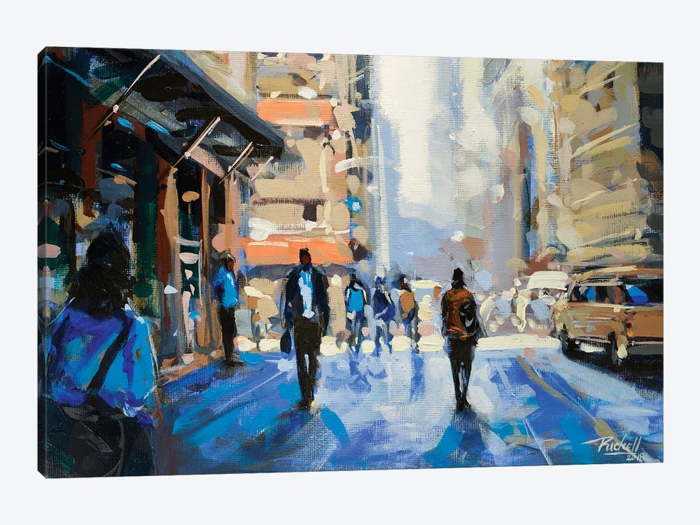 Blue Street by Richell Castellón 1-piece Canvas Art Print