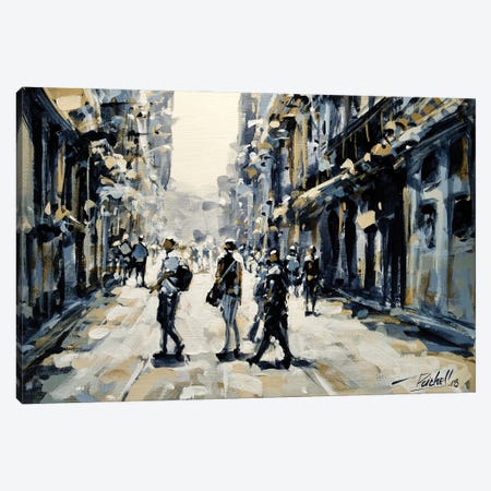 Crossing The Street Canvas Print #RLC96} by Richell Castellón Canvas Art