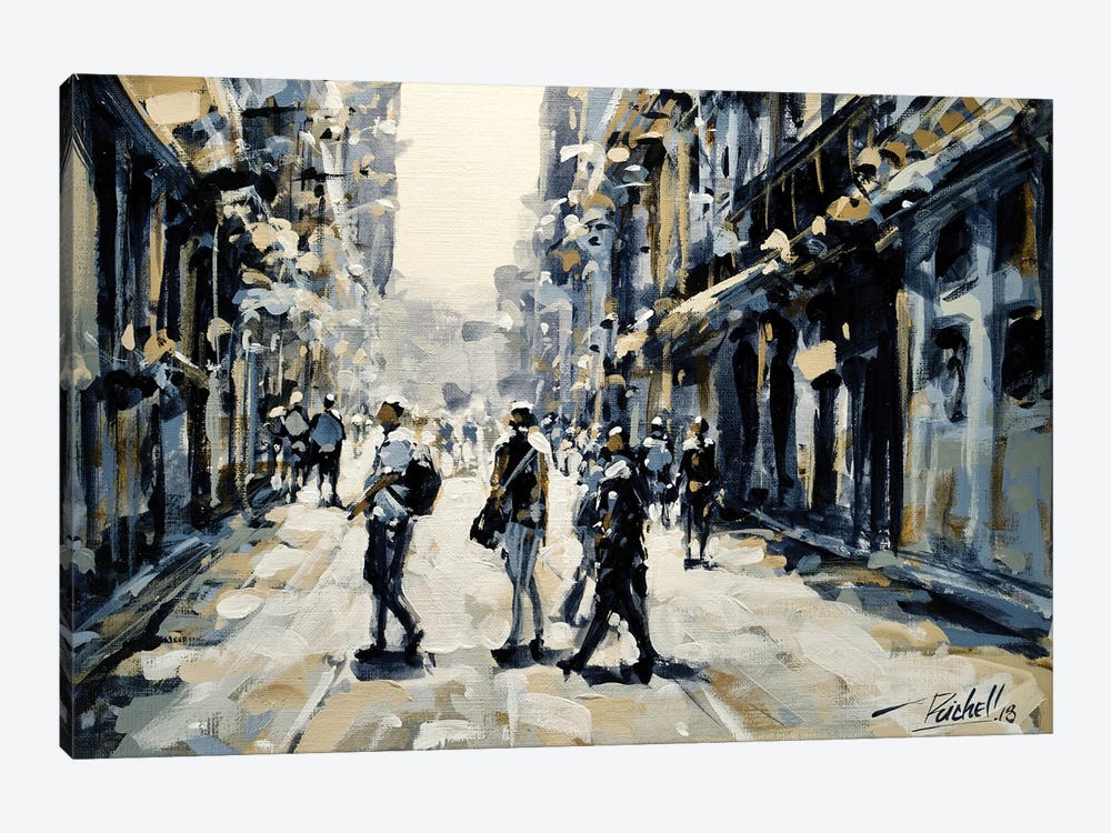 Crossing The Street by Richell Castellón 1-piece Canvas Print