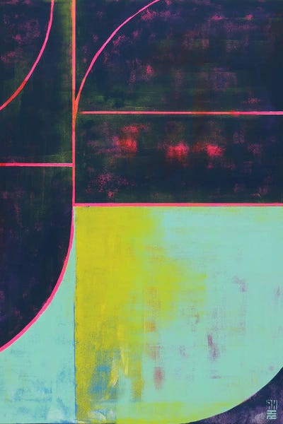 Minimalist Paintings: Circle In Circle Dark Blue by Ronald Hunter