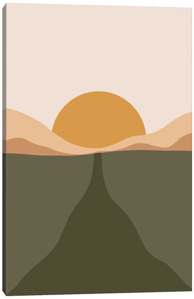 Road In The Sunset Canvas Art Print - Merle Callesen