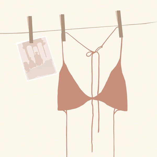 Women's Swimsuits: Summer Vibes Lineart by Merle Callesen