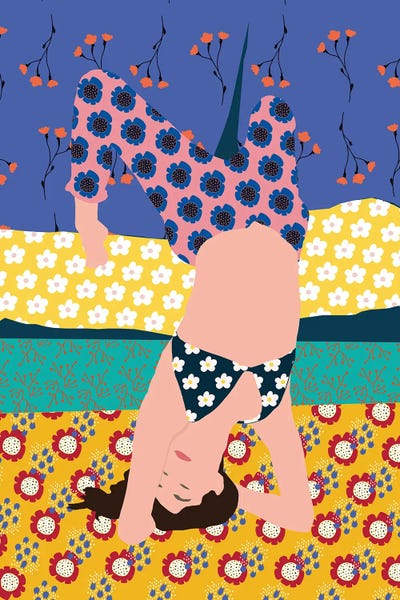 Yoga: Yoga Woman Abstract by Merle Callesen