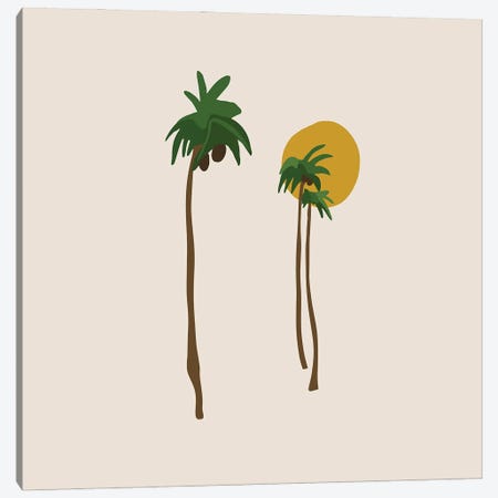 Palm Love Minimalism Design Canvas Print #RLE143} by Merle Callesen Canvas Art Print