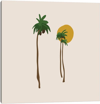 Palm Love Minimalism Design Canvas Art Print - Merle Callesen