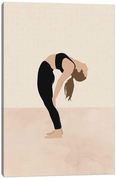 Yoga Poses Colorful Art Digital Art Canvas Art Print - Fitness Art