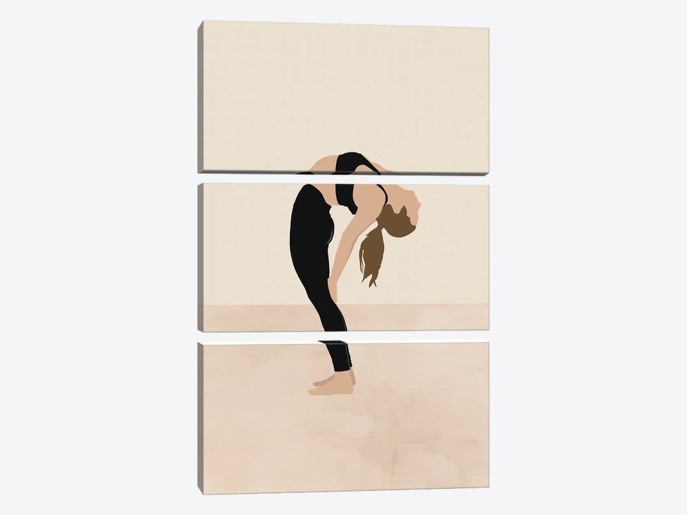 Yoga Poses Colorful Art Digital Art by Merle Callesen 3-piece Art Print
