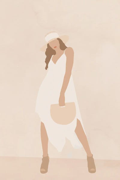 Merle Callesen: Shopping Tour White Dress Digital Art by Merle Callesen