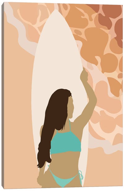 Holiday Joy Surfer Art Holiday Canvas Art Print - Women's Swimsuit & Bikini Art