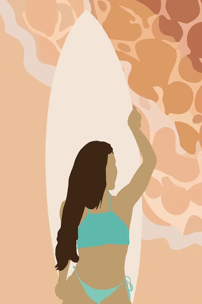 Coastal Christmas: Holiday Joy Surfer Art Holiday by Merle Callesen