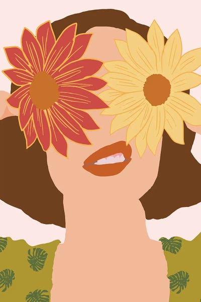 Merle Callesen: Behind Flowers Fashionart by Merle Callesen