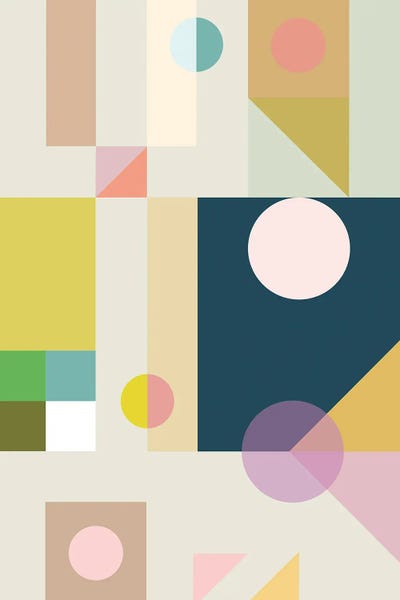 Merle Callesen: Geometry Shape Organic Mid Century Illustration Art Geometric by Merle Callesen