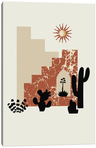 Shadow Cactus Illustration Art Wanderlust Canvas Art Print - Merle Callesen