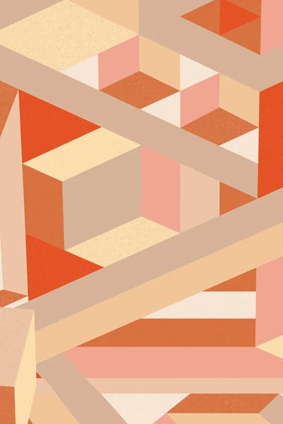 Mid Century Abstract Shapes Autumn Bauhaus Art Modern by Merle Callesen canvas print