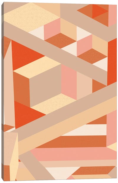 Mid Century Abstract Shapes Autumn Bauhaus Art Modern Canvas Art Print - Merle Callesen