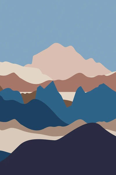 Merle Callesen: Abstract Modern Mountain Mountains Art Abstract by Merle Callesen