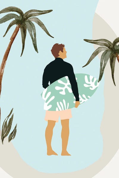 Merle Callesen: A Day At The Beach Colorful Art Digital Art by Merle Callesen