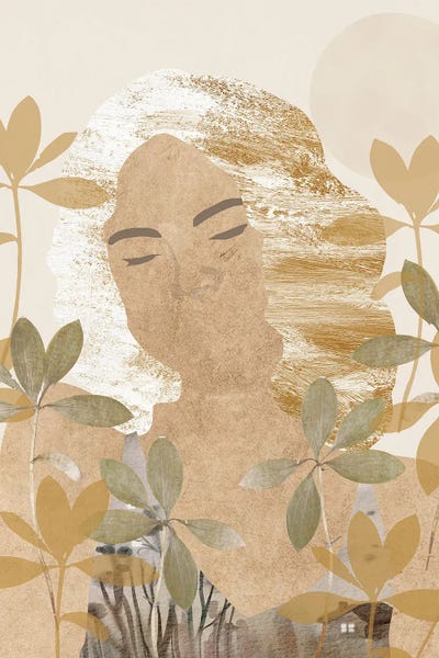 Modern Abstract Bohemian Girl by Merle Callesen canvas print