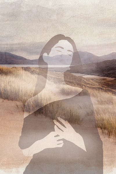 Mysterious Girl Loch Brora by Merle Callesen canvas print