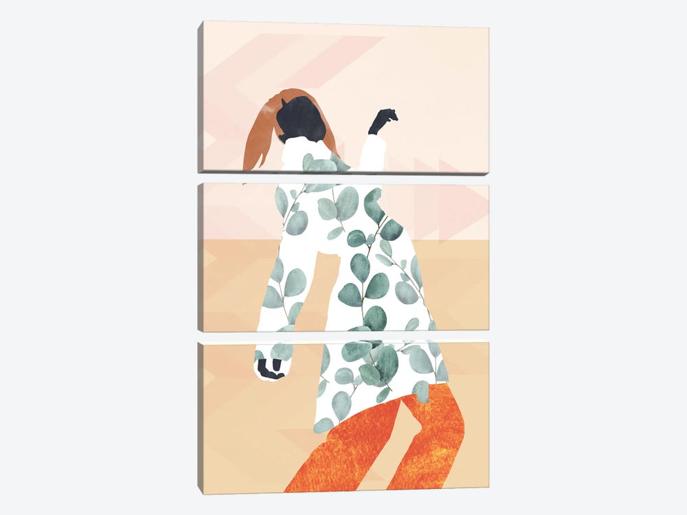 Abstract Modern Girl by Merle Callesen 3-piece Canvas Print