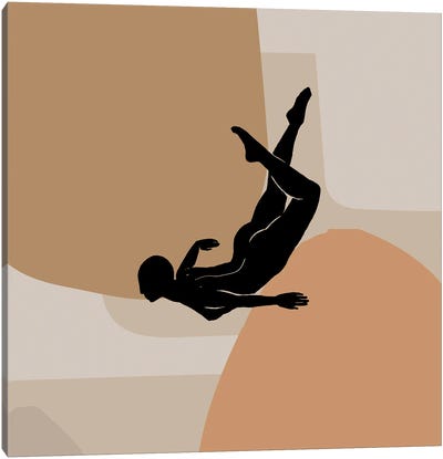 Free Fall Illustration Minimal Canvas Art Print - Free Falling