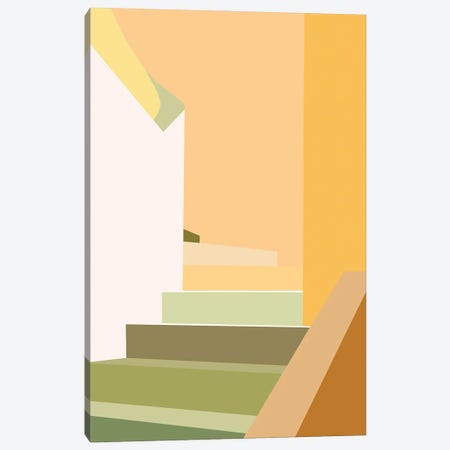 Happy Stairs Abstract Canvas Print #RLE49} by Merle Callesen Canvas Artwork