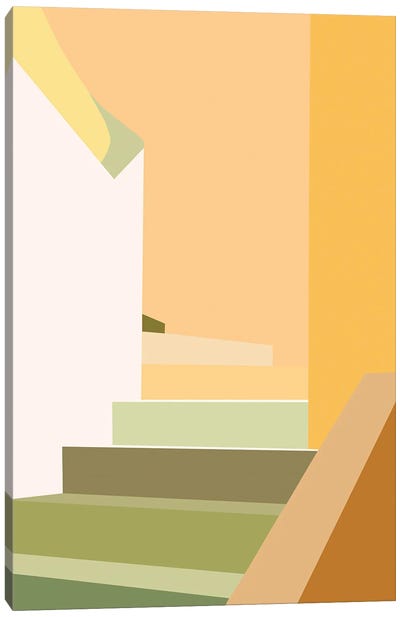 Happy Stairs Abstract Canvas Art Print - Merle Callesen