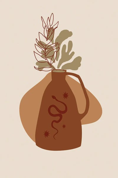 Little Happy Snake Illustration by Merle Callesen canvas print