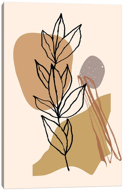 Minimalistic Twig Shapes Canvas Art Print - Merle Callesen