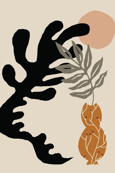 Modern Abstract Shape Vase by Merle Callesen multi panel art