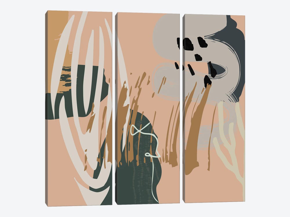 Abstract Mid Century Abstracts by Merle Callesen 3-piece Canvas Wall Art
