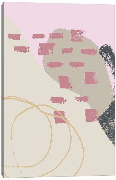 Pink Blush Shape Art Digital Canvas Art Print - Merle Callesen