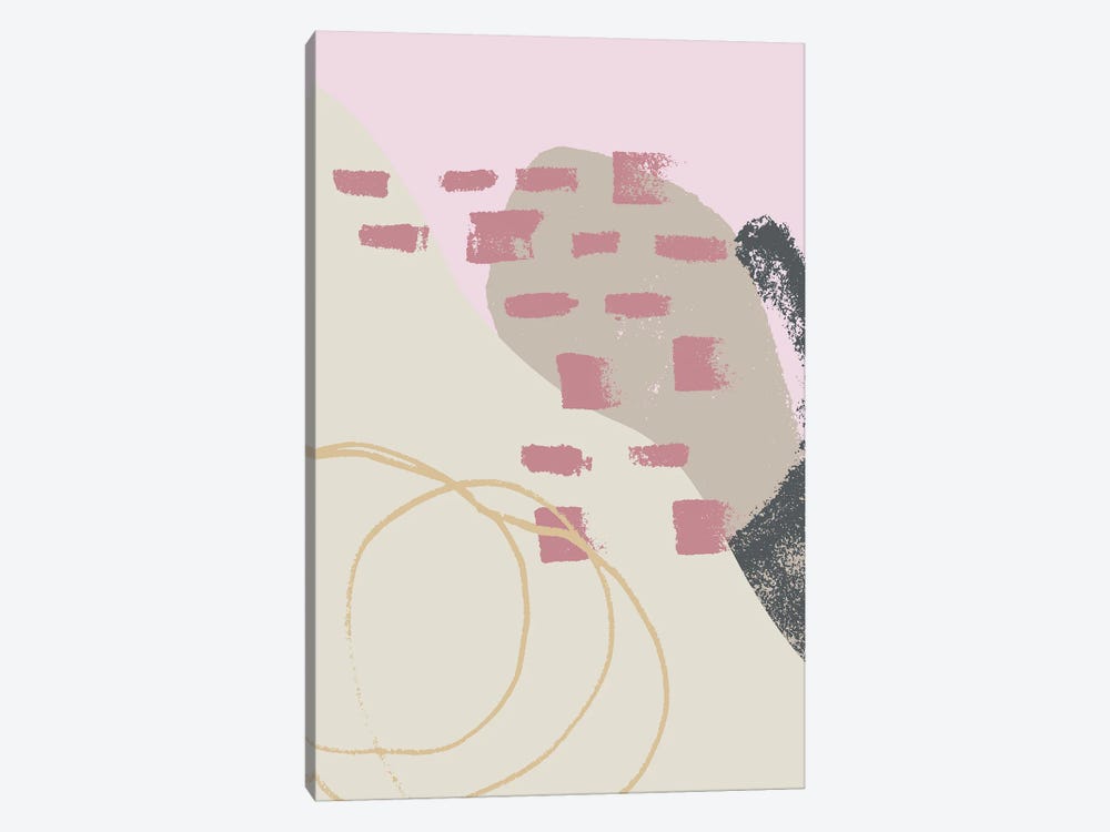 Pink Blush Shape Art Digital by Merle Callesen 1-piece Canvas Art