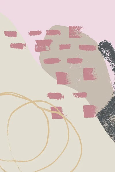 Merle Callesen: Pink Blush Shape Art Digital by Merle Callesen