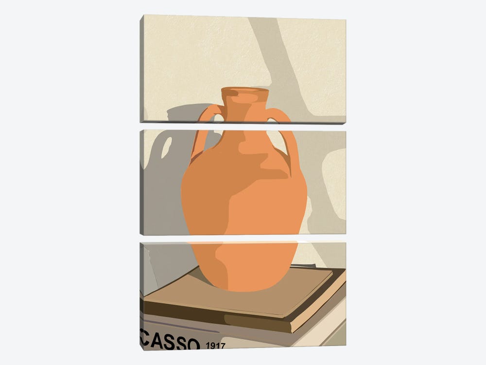 Antique Vase Abstract Design by Merle Callesen 3-piece Art Print