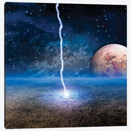 Energy Discharge On Alien Moon Canvas Print #RLF118} by Bruce Rolff Canvas Artwork