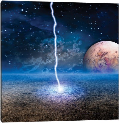 Energy Discharge On Alien Moon Canvas Art Print