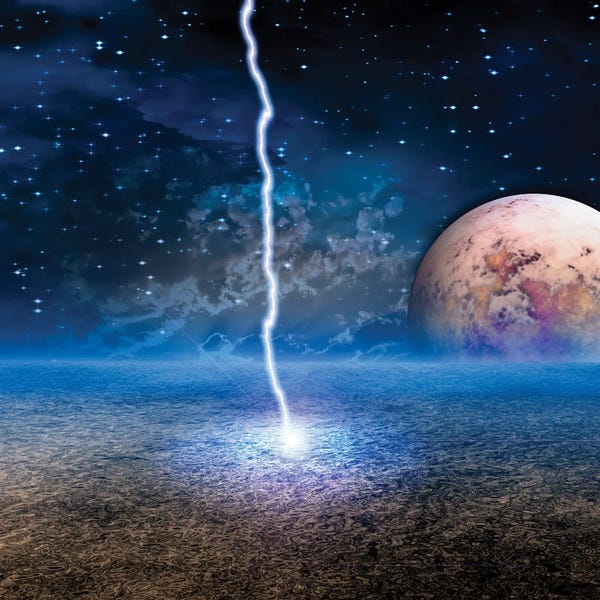 Astronomy & Space Collection: Energy Discharge On Alien Moon by Bruce Rolff