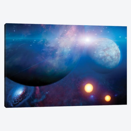 Deep Space Scene Of Planets And Suns Canvas Print #RLF14} by Bruce Rolff Canvas Print