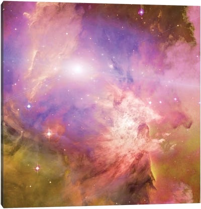 3D Rendering Of Vivid Nebula In Galactic Space Canvas Art Print