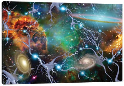 Brain Cells And Deep Space Canvas Art Print