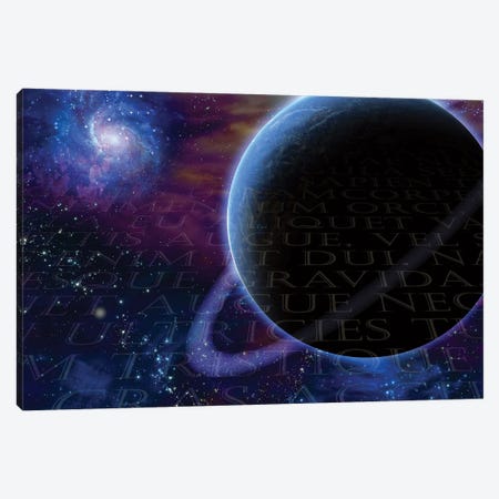 Planet And Cosmos Latin Text Background Canvas Print #RLF194} by Bruce Rolff Art Print