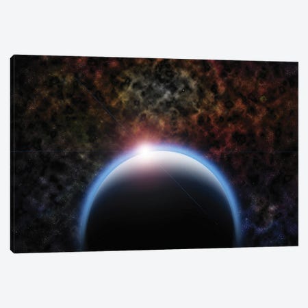 Black Planet And Sun Eclipse Canvas Print #RLF198} by Bruce Rolff Canvas Wall Art