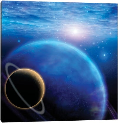 Atmosphere And Planets In Deep Space Canvas Art Print