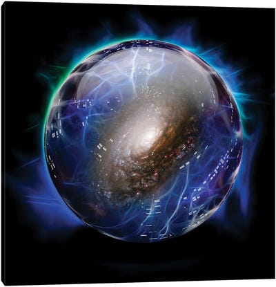Crystal Ball Shows Galaxy Canvas Art Print
