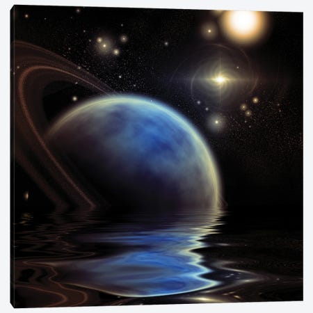 Exosolar Planet Rise Over Quiet Waters Canvas Print #RLF247} by Bruce Rolff Canvas Art Print